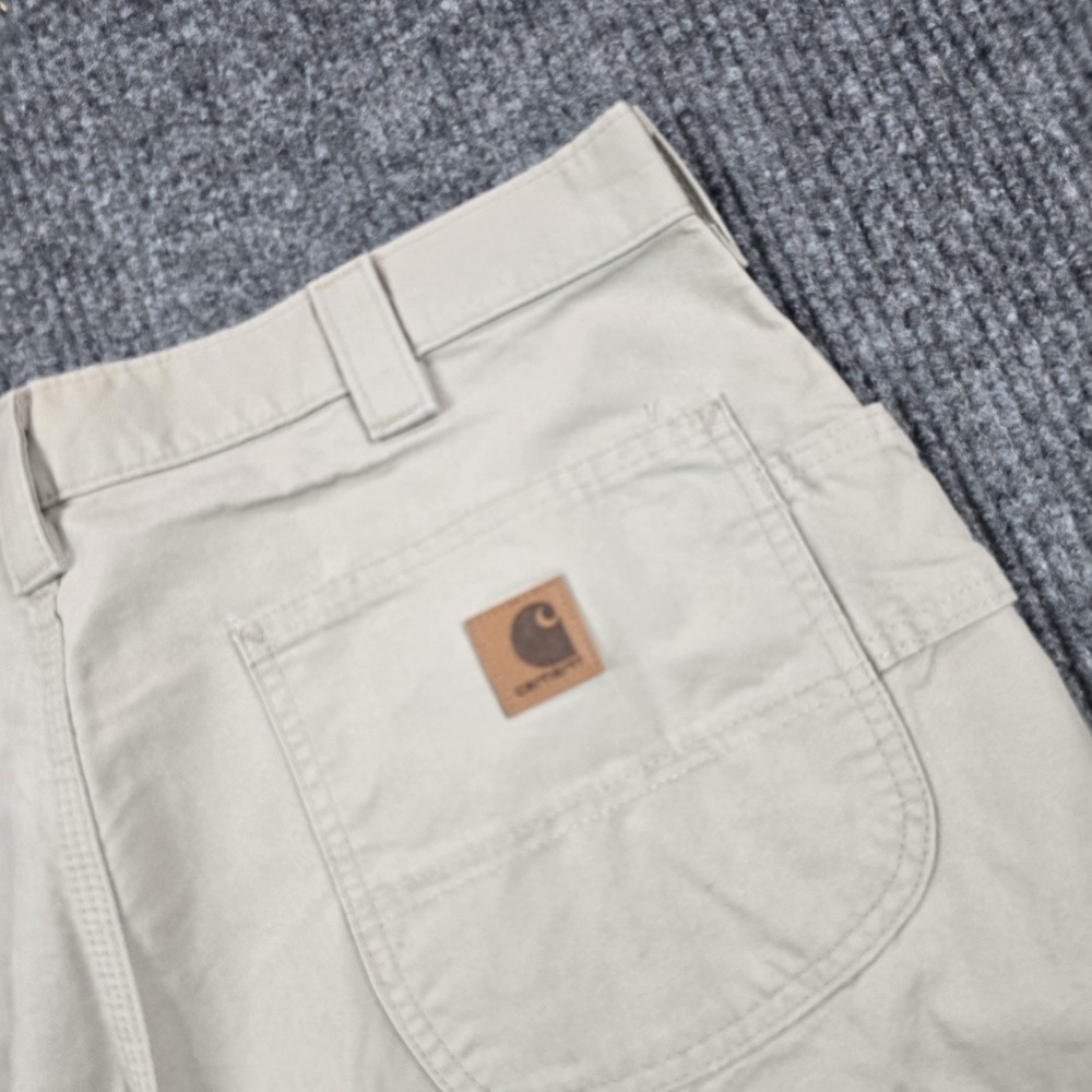 Carhartt Pants Mens 38x36 Beige Loose Original Fit Canvas Work Carpenter B151 - Picture 2 of 12